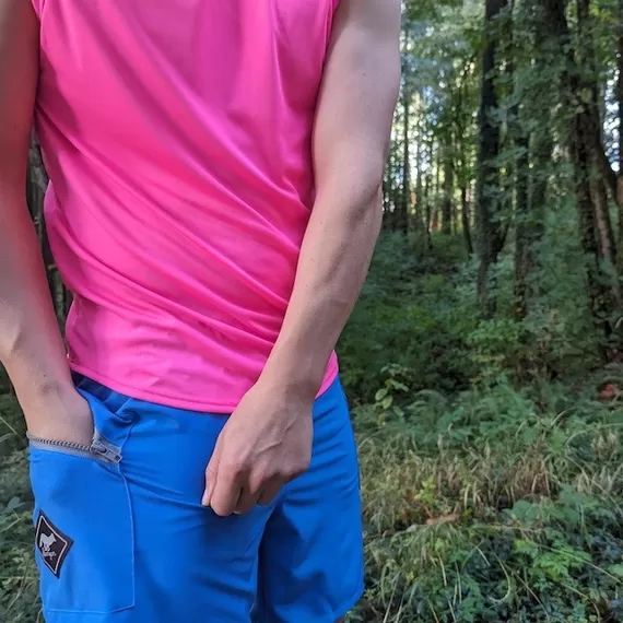 Runyon Men's Hot Pink Sleeveless Muscle Tee Performance Workout Tank Top American Made In USA