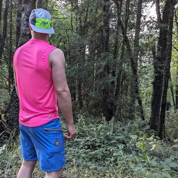 Runyon Men's Hot Pink Sleeveless Muscle Tee Performance Workout Tank Top American Made In USA