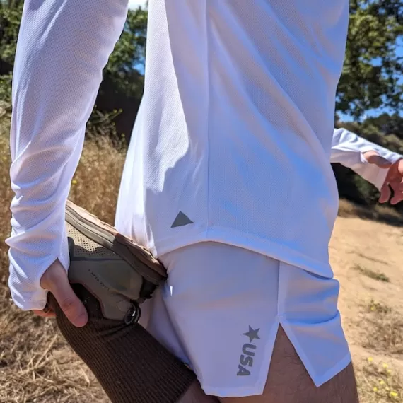 Runyon Unisex 3" White Performance Running Short Made In USA | Runyon Canyon Apparel