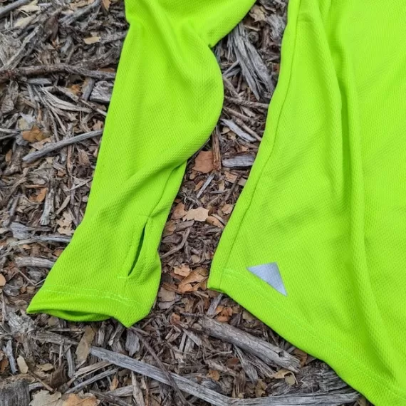 Runyon Men's Neon Lime Green High Visibility Sun Hoodie Shirt Long Sleeve Thumbholes Sun Protection Quick Dry American Made In USA