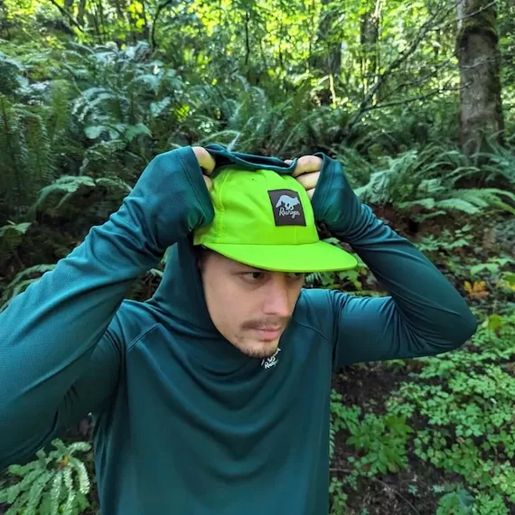 Runyon Neon Yellow Hi Visibility Fluorescent Green Reflective Performance Trail Cap American Made In USA Running Performance Running Hat Hiking Outdoors Fitness Headwear