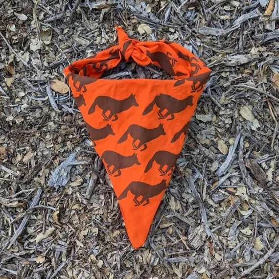 Runyon Orange Brown American Made In USA Bandana Handkerchief Trail Running Hiking Fitness Outdoors