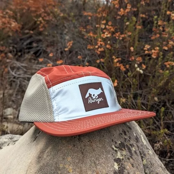 Runyon Red Rock Rust Rad Reflective Performance Camp Hat American Made In USA Trail Running Cap, Hiking, Outdoors, Fitness