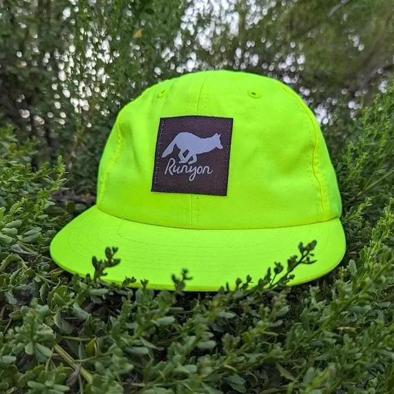 Runyon Neon Yellow Hi Visibility Fluorescent Green Reflective Performance Trail Cap American Made In USA Running Performance Running Hat Hiking Outdoors Fitness Headwear