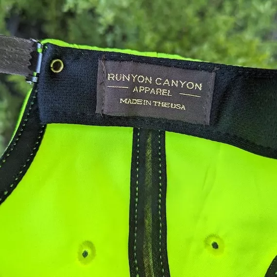 Runyon Neon Yellow Hi Visibility Fluorescent Green Reflective Performance Trail Cap American Made In USA Running Performance Running Hat Hiking Outdoors Fitness Headwear