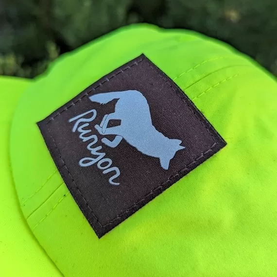 Runyon Neon Yellow Hi Visibility Fluorescent Green Reflective Performance Trail Cap American Made In USA Running Performance Running Hat Hiking Outdoors Fitness Headwear