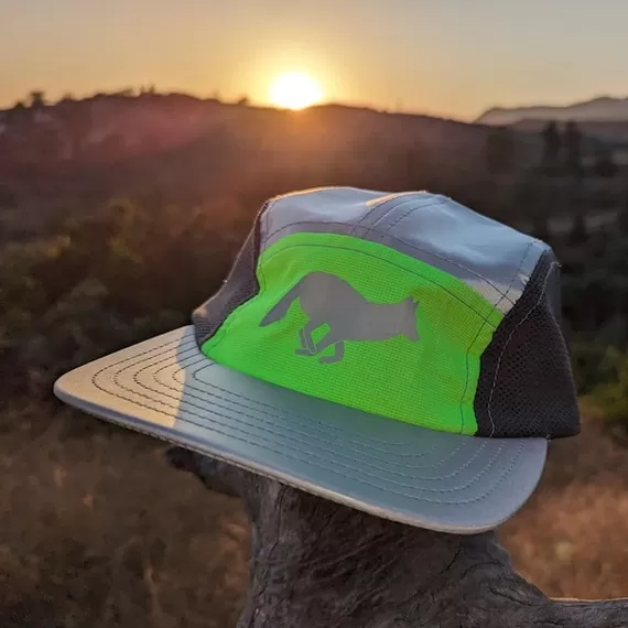Runyon Neon Safety Fluorescent Yellow Hi-Vis Reflective Camp Hat Trail Running Hiking Cap American Made In USA