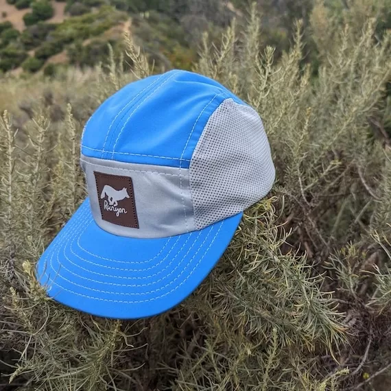 Runyon Sky Blue Topaz Rad Reflective Performance Camp Hat Made In USA - Trail Running Hiking Cap