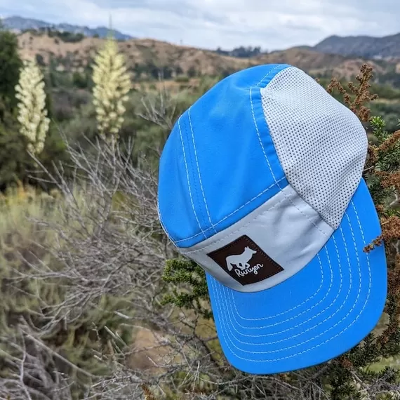 Runyon Sky Blue Topaz Rad Reflective Performance Camp Hat Made In USA - Trail Running Hiking Cap