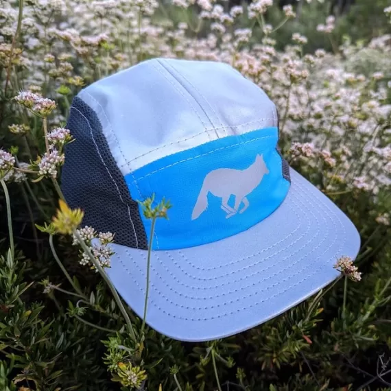 Runyon Turquoise Safety Blue Hi-Vis Reflective Camp Hat Trail Running Hiking Cap American Made In USA