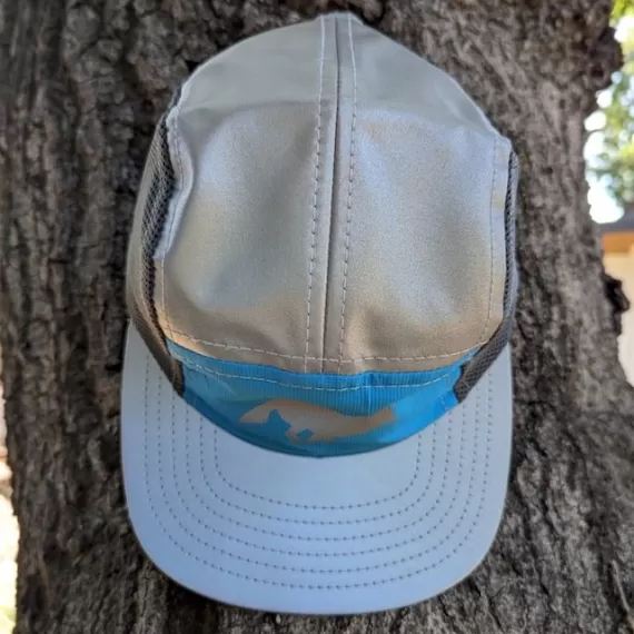 Runyon Turquoise Safety Blue Hi-Vis Reflective Camp Hat Trail Running Hiking Cap American Made In USA