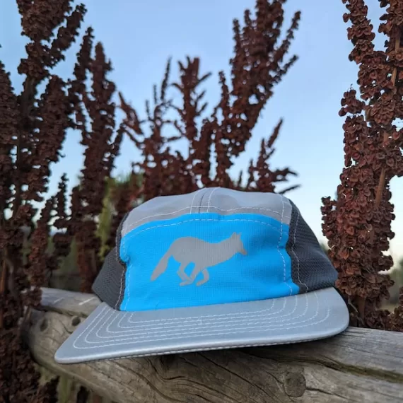 Runyon Turquoise Safety Blue Hi-Vis Reflective Camp Hat Trail Running Hiking Cap American Made In USA