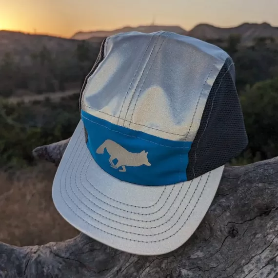 Runyon Turquoise Safety Blue Hi-Vis Reflective Camp Hat Trail Running Hiking Cap American Made In USA