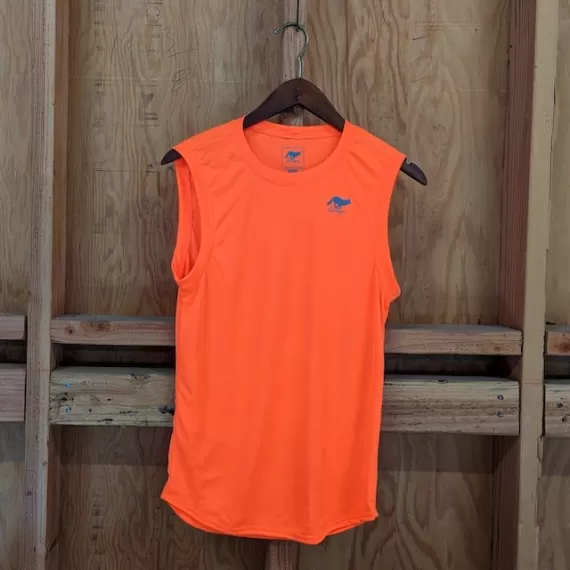 Runyon Women's Neon Orange Safety Fluorescent Orange Sleeveless Muscle Tee Performance Tank Top American Made In USARunyon Women's Neon Orange Safety Fluorescent Orange Sleeveless Muscle Tee Performance Tank Top American Made In USA