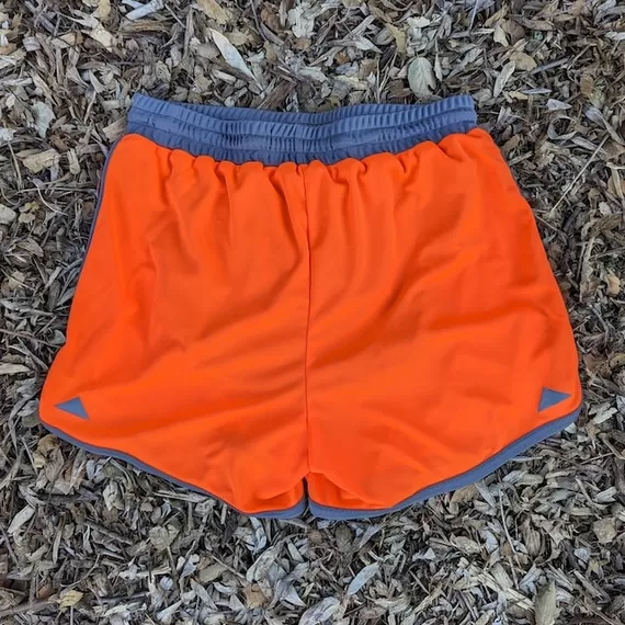 Runyon Hi-Vis Neon Safety Fluorescent Orange 4" Ranger Retro Running Short American Made In USA Track Workout Gym Yoga Fitness Short American Made In USA