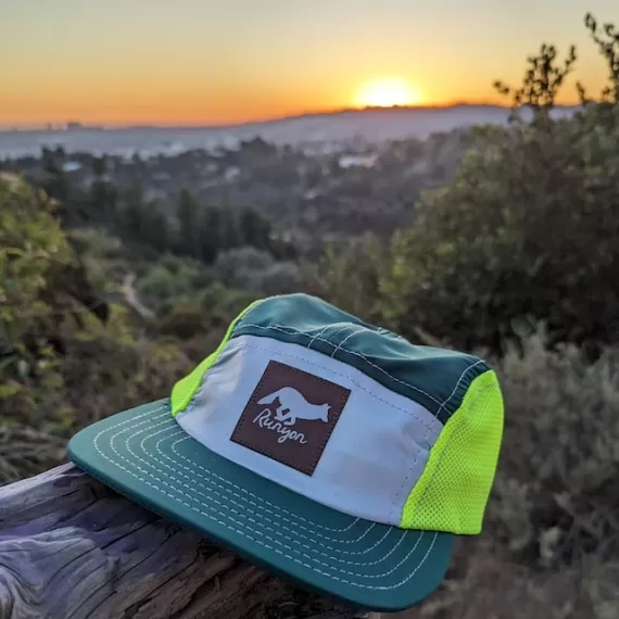 Runyon Forest Neon Reflective Camp Hat American Made In USA Trail Running Hiking Workout Performance Cap