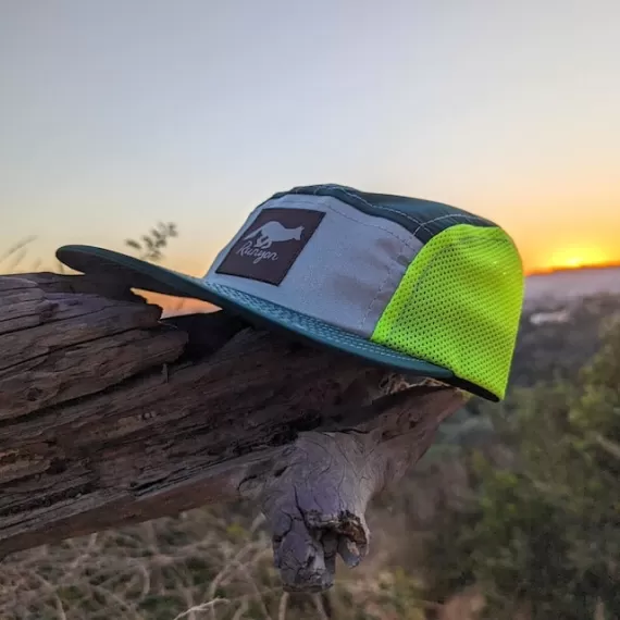 Runyon Forest Neon Reflective Camp Hat American Made In USA Trail Running Hiking Workout Performance Cap