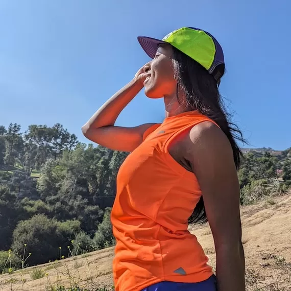 Runyon Purple Neon Reflective Camp Hat American Made In USA Trail Running Hiking Workout Performance Cap