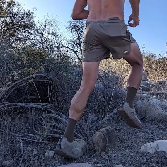Runyon Tan 4" Ranger Retro Running Short American Made In USA Track Workout Gym Yoga Fitness Short American Made In USA