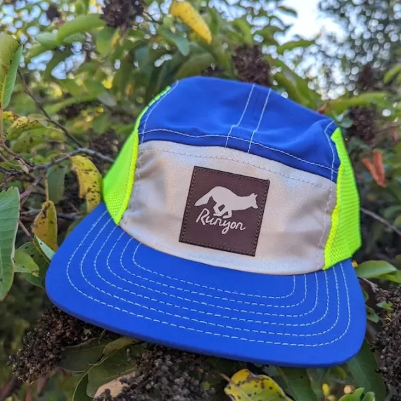 Runyon Royal Neon Reflective Camp Hat American Made In USA Trail Running Hiking Workout Performance Cap