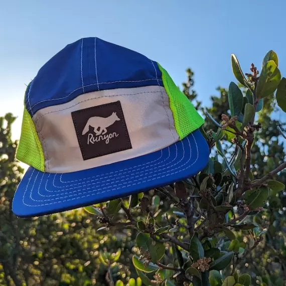 Runyon Royal Neon Reflective Camp Hat American Made In USA Trail Running Hiking Workout Performance Cap