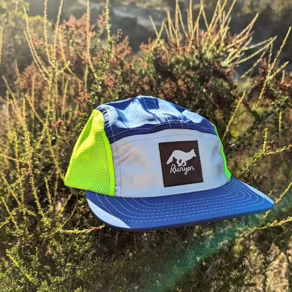 Runyon Royal Neon Reflective Camp Hat American Made In USA Trail Running Hiking Workout Performance Cap