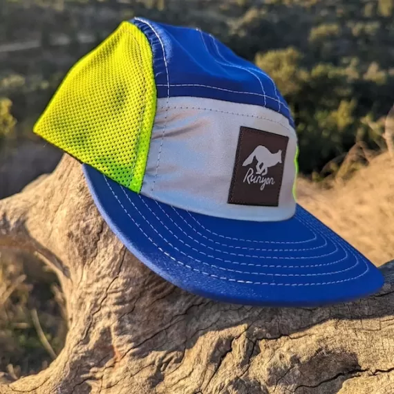 Runyon Royal Neon Reflective Camp Hat American Made In USA Trail Running Hiking Workout Performance Cap