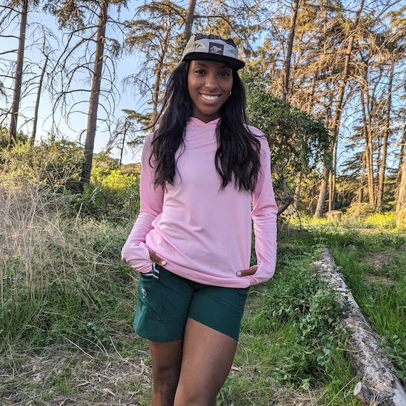 Runyon Women's Unisex Cool Pink Sun Hoodie Shirt Long Sleeve Thumbholes Sun Protection Quick Dry American Made In USA