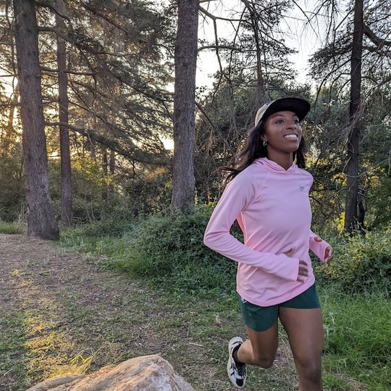 Runyon Women's Unisex Cool Pink Sun Hoodie Shirt Long Sleeve Thumbholes Sun Protection Quick Dry American Made In USA