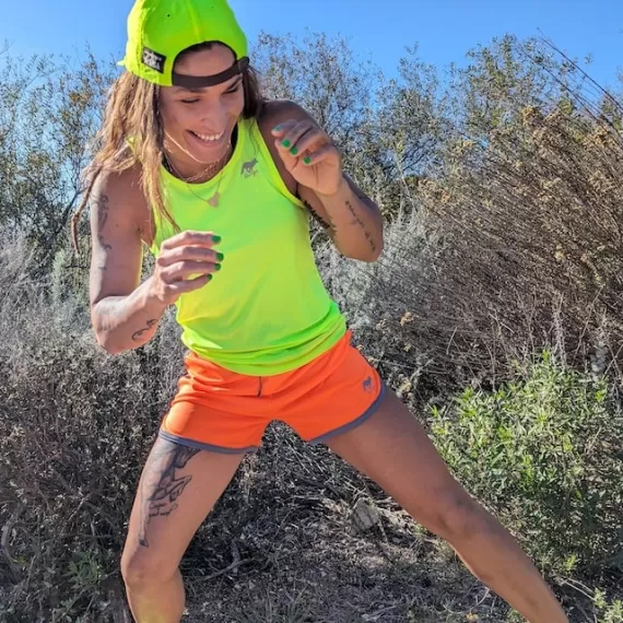 Women's Unisex Neon Yellow Fluorescent Fitness Workout Tank Top Made In USA