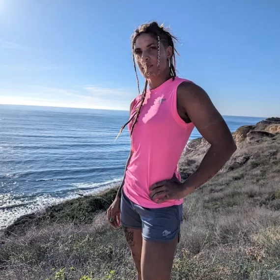 Runyon Women's Unisex Hot Pink Sleeveless Muscle Tee Performance Tank Top American Made In USA