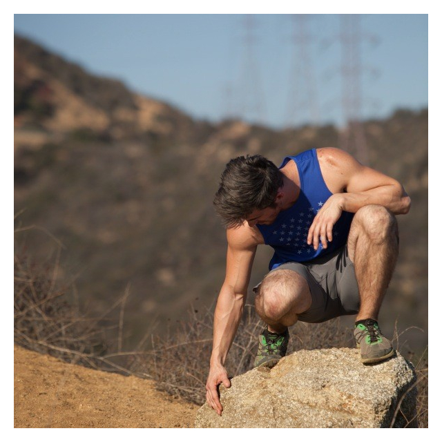 Runyon Canyon Apparel Mens Royal Blue Striped Star Performance Power Tank