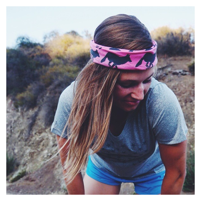 Runyon Canyon Apparel Hot Pink Charcoal Bandana great for Running, Hiking, Trails, Outdoor Fitness Made In USA