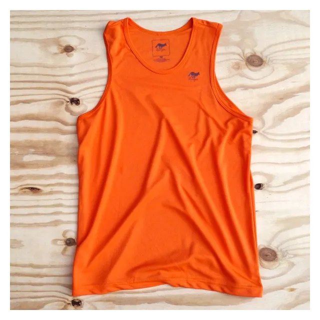 Runyon Canyon Apparel Mens Orange Performance Power Tank (Made In USA)