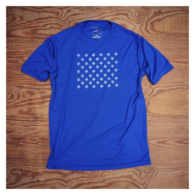Runyon Canyon Apparel Mens Royal Blue Striped Star Fitness Shirt Made In USA