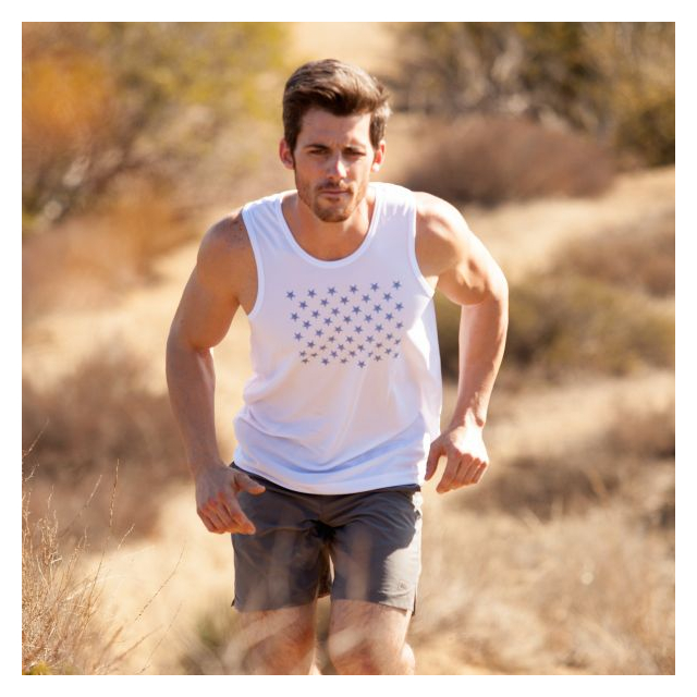 Runyon Canyon Apparel White Striped Star Performance Power Tank