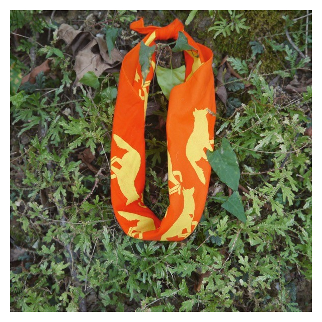 Runyon Orange Neon Yellow Signature Bandana American Made In USA Runyon Orange Neon Yellow Signature Bandana American Made In USA