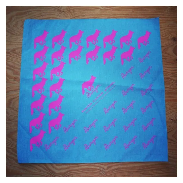 Runyon Canyon Apparel Signature Totally Hot Pink Turquoise Bandana Made In USA