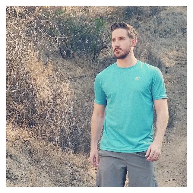 Runyon Men's Turquoise Performance Shirt - Runyon Canyon Apparel