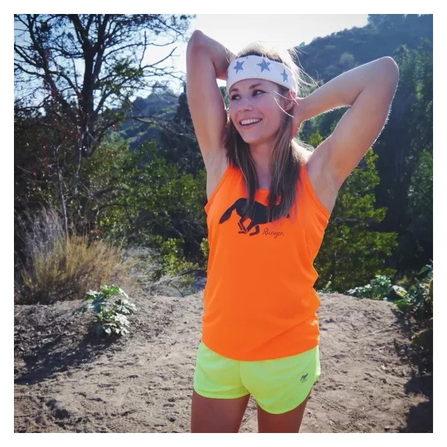 Runyon Canyon Apparel Womens Signature Neon Orange Yoga Tank Made In USA