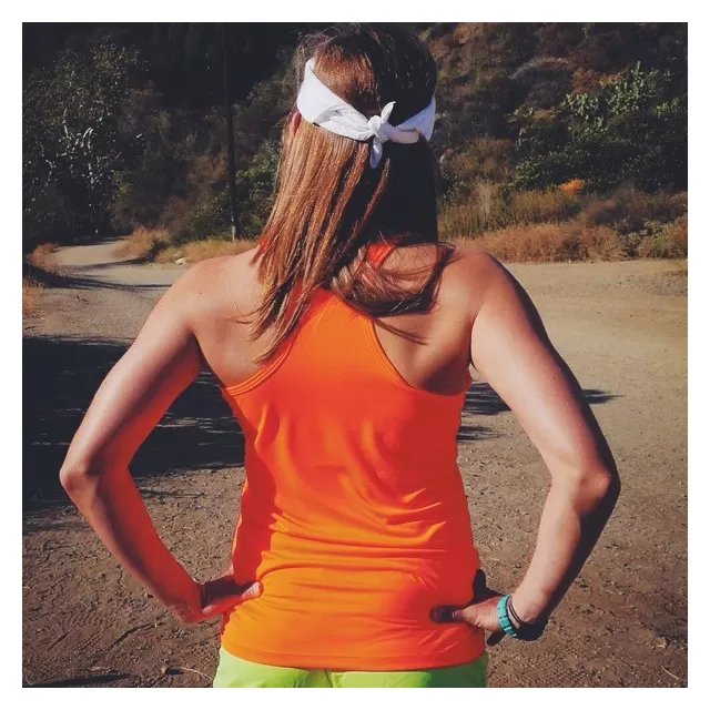 Runyon Canyon Apparel Womens Signature Neon Orange Yoga Tank Made In USA