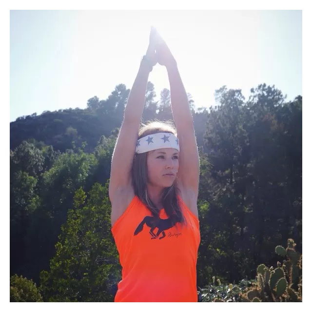 Runyon Canyon Apparel Womens Signature Neon Orange Yoga Tank Made In USA
