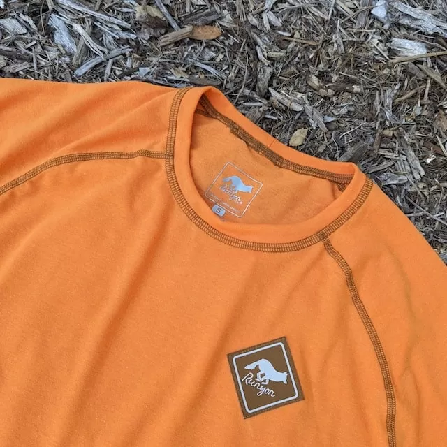 Runyon CozyLite Orange Raglan Camp Shirt - Running, Hiking, Workout Shirt American Made In USA Runyon CozyLite Orange Raglan Camp Shirt - Running, Hiking, Workout Shirt American Made In USA