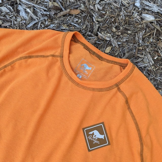 Runyon CozyLite Orange Raglan Camp Shirt - Running, Hiking, Workout Shirt American Made In USA
