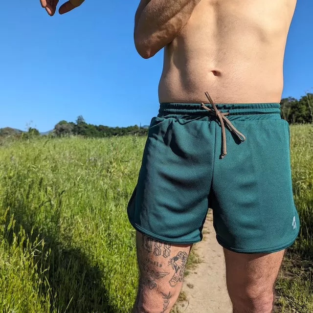 Runyon Forest Green Running Short - Retro Ranger 4" Inch Workout Short American Made In USA