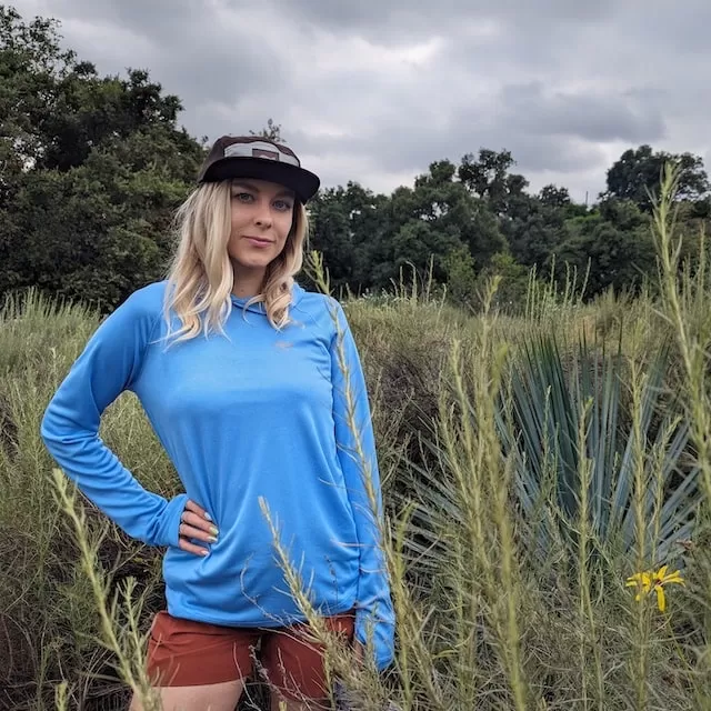 Runyon Unisex Light Baby Blue Sun Hoodie Shirt Long Sleeve Thumbholes Sun Protection Quick Dry American Made In USA