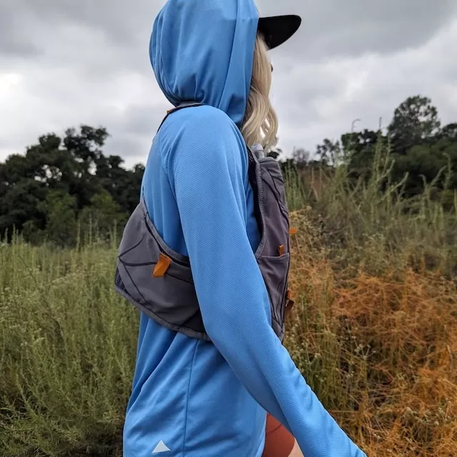 Runyon Unisex Light Baby Blue Sun Hoodie Shirt Long Sleeve Thumbholes Sun Protection Quick Dry American Made In USA