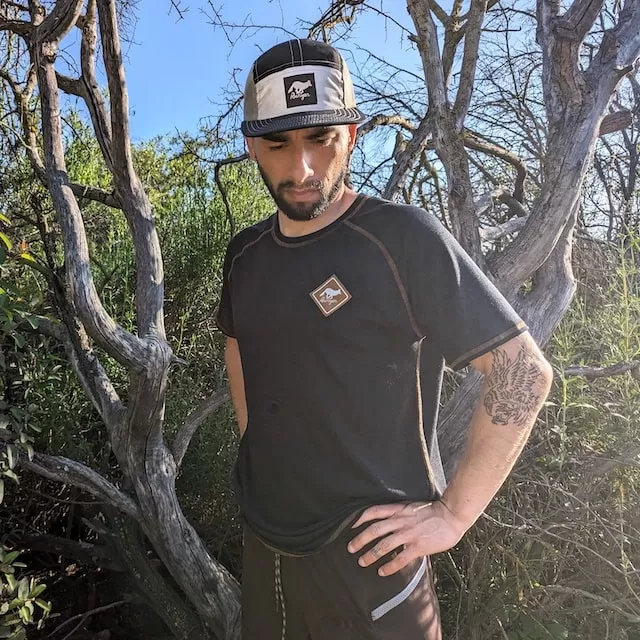 Runyon Black & Tan Reflective Performance Camp Hat American Made In USA Trail Running Cap Hiking Fitness Outdoors