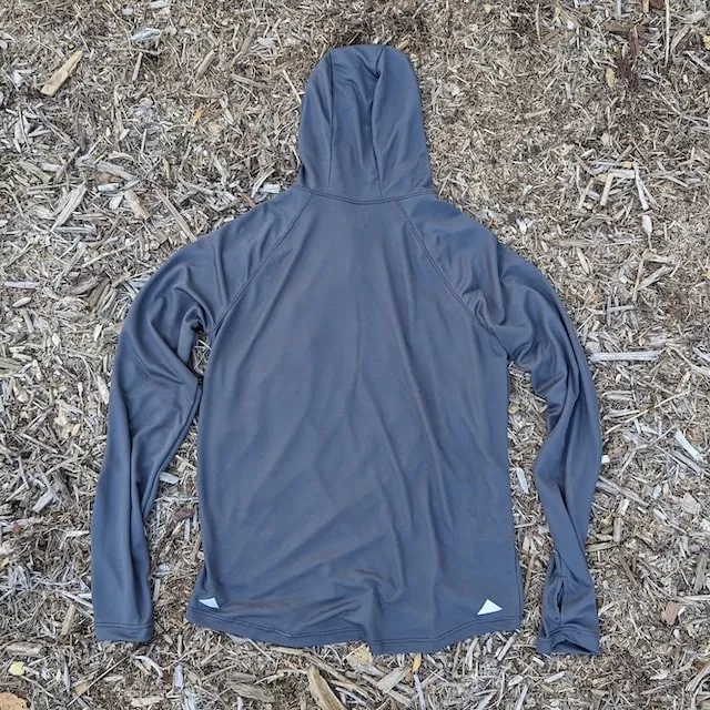 Runyon Unisex Charcoal Dark Grey Sun Hoodie Shirt Long Sleeve Thumbholes Sun Protection Quick Dry American Made In USA