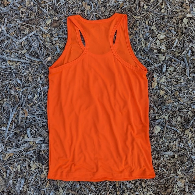 Runyon Men's Neon Orange Racerback Fitness Tank Top - Running, Workout, Gym Singlet - Made In The USA